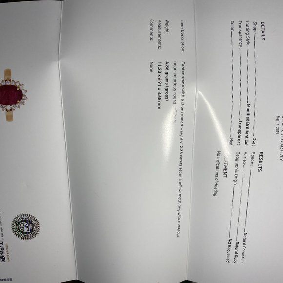 GIA Certified Ruby 2.38ct Diamonds Solid 18K Ring - Picture 8 of 9